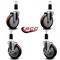 Service Caster 5'' Maroon Poly Wheel Swivel 1-3/8'' Expanding Stem Caster Set 2 Brakes, 4PK SCC-EX20S514-PPUB-MRN-2-TLB-2-138 - alternate 4